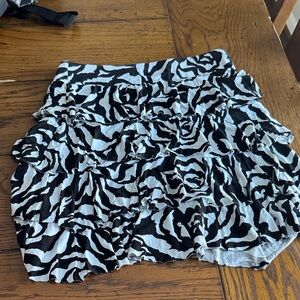 INC International Concepts Black and White Animal Print Mini Skirt